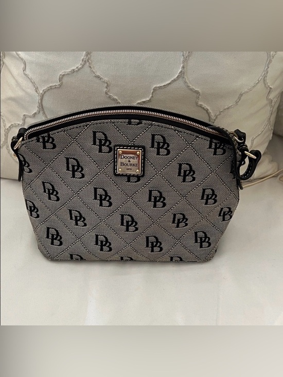 Dooney & Bourke Handbags - Dooney & Bourke EUC Gray Monogram Crossbody with Black Accents